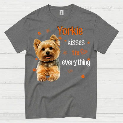 Yorkie Kisses Fix Everything Dog T Shirt