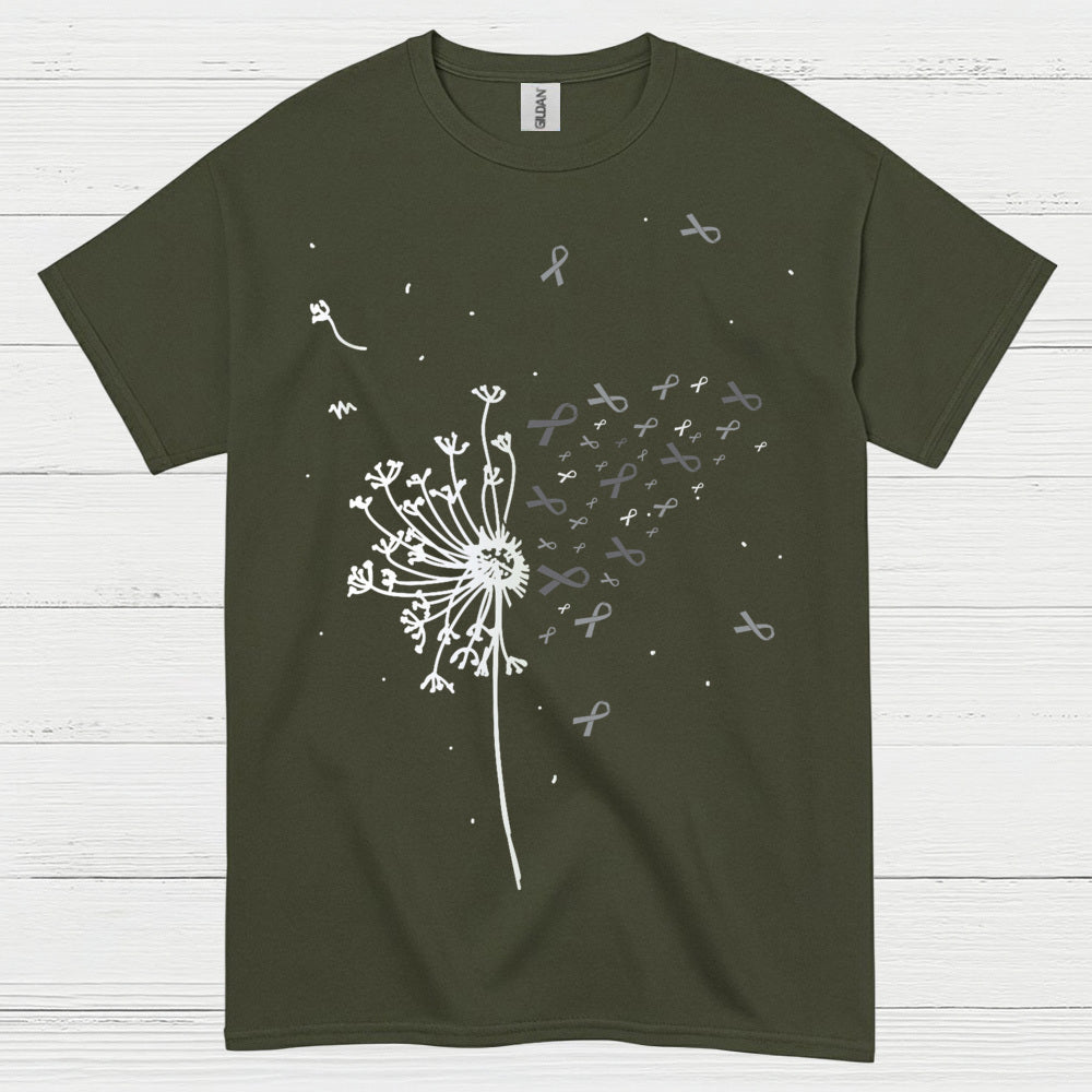 Dandelion Brain Cancer Awareness Ribbon T Shirt