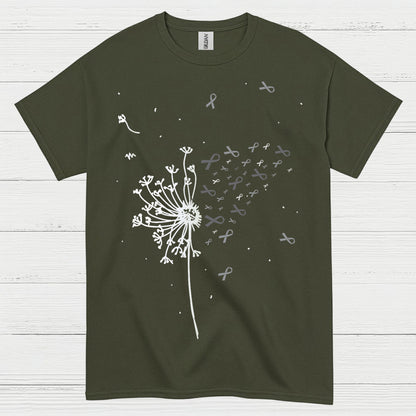 Dandelion Brain Cancer Awareness Ribbon T Shirt