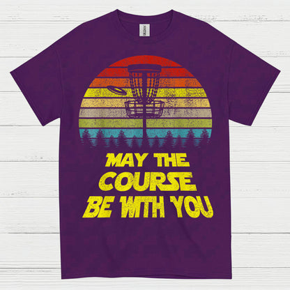 Retro Disc Golf May The Course Be With You T Shirt