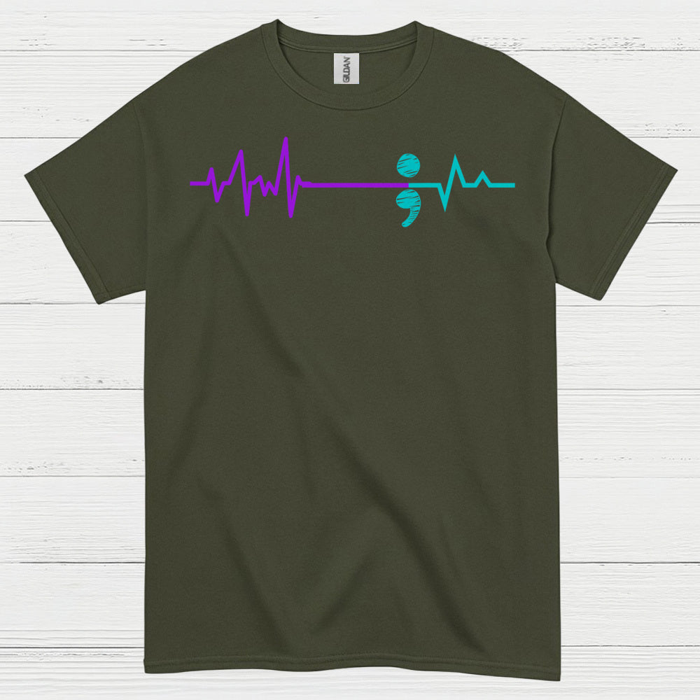 Semicolon Heartbeat Awareness T Shirt