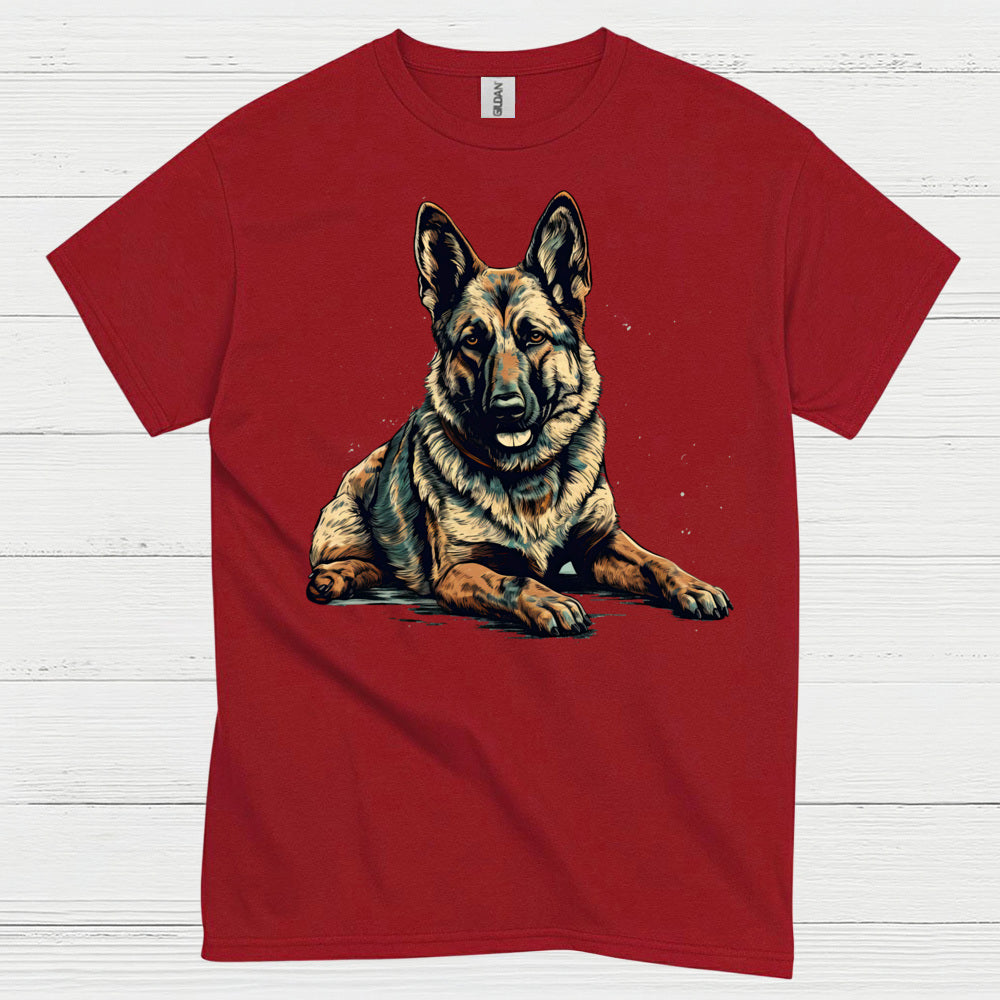 German Shepherd Realistic Portrait Loyal Dog T Shirt