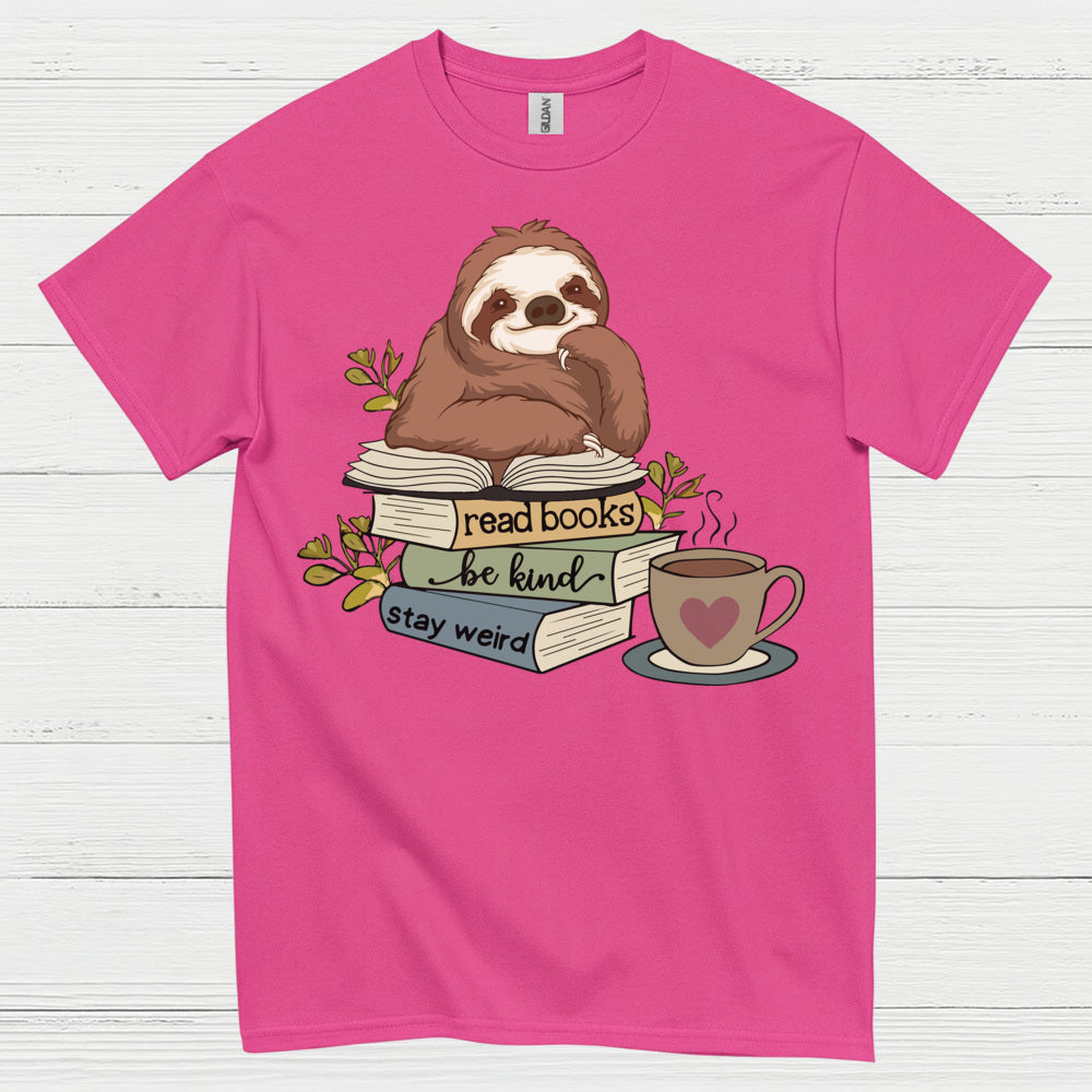 Read Books Be Kind Sloth T Shirt