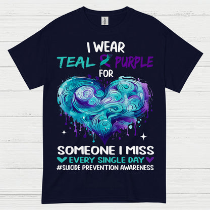 Teal Purple Awareness Message T Shirt