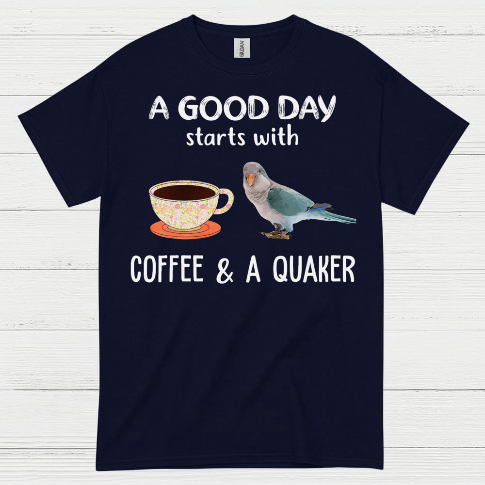 Coffee And A Quaker Funny Parrot T Shirt