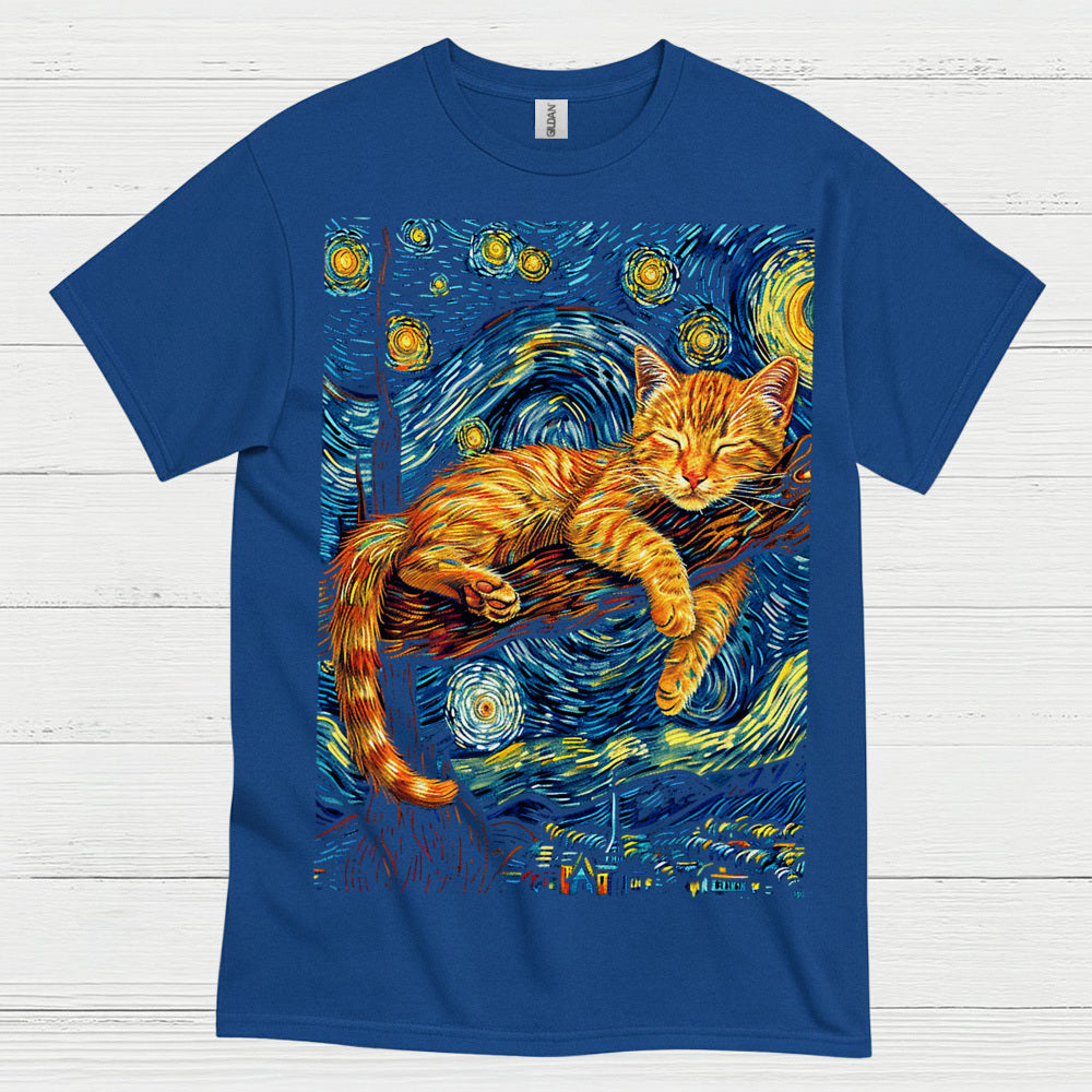 Peaceful Sleeping Cat Art T Shirt
