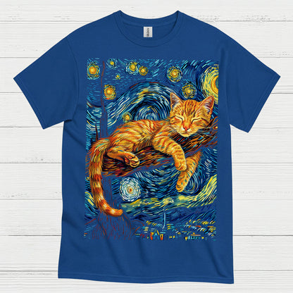 Peaceful Sleeping Cat Art T Shirt