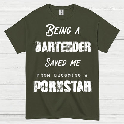 Being A Bartender Saved Me Humor T Shirt