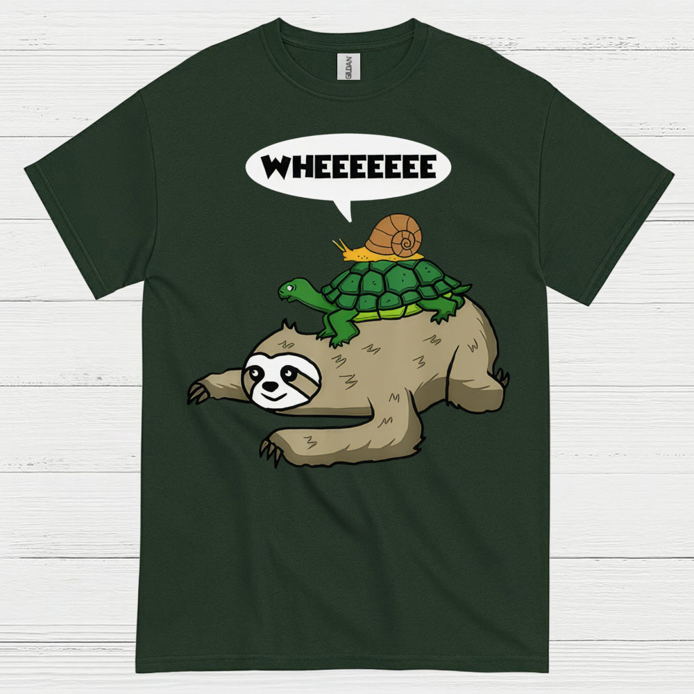 Wheeeee Sloth Turtle Funny T Shirt