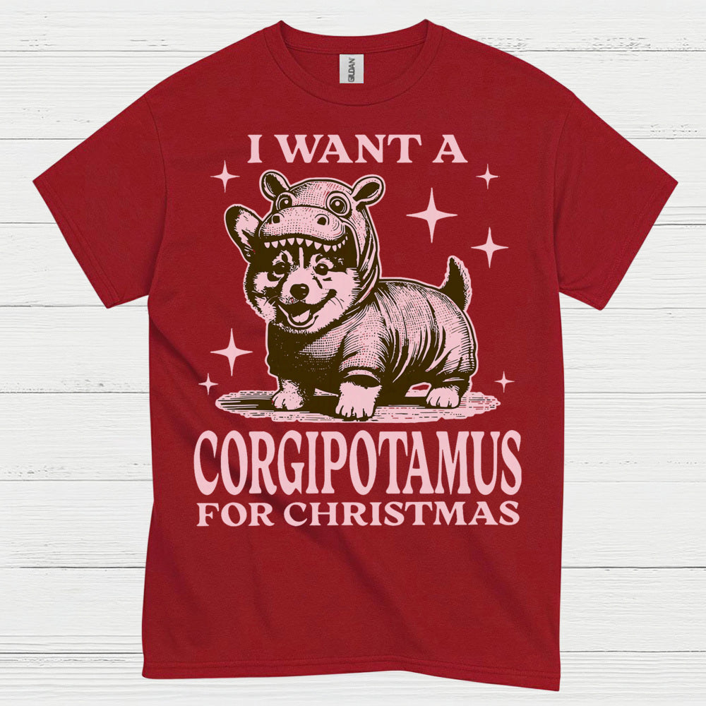 I Want A Corgipotamus For Christmas T Shirt