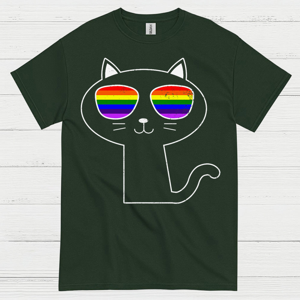 Rainbow Sunglasses Cat Pride T Shirt