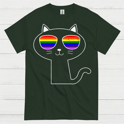 Rainbow Sunglasses Cat Pride T Shirt