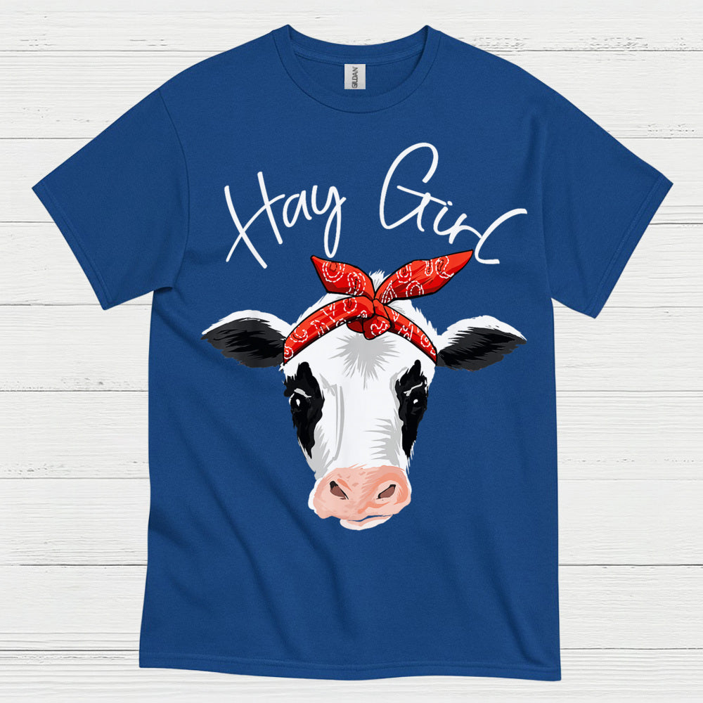 Hay Girl Bandana Cow T Shirt
