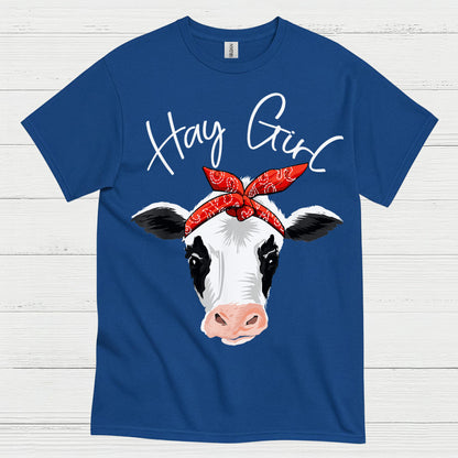 Hay Girl Bandana Cow T Shirt