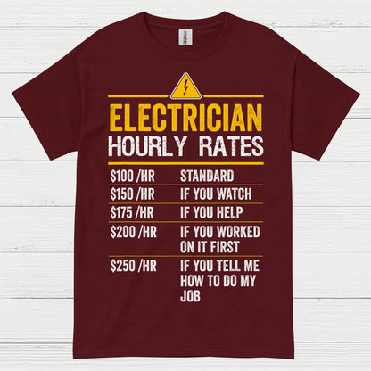 Electrician Hourly Rates Funny T Shirt
