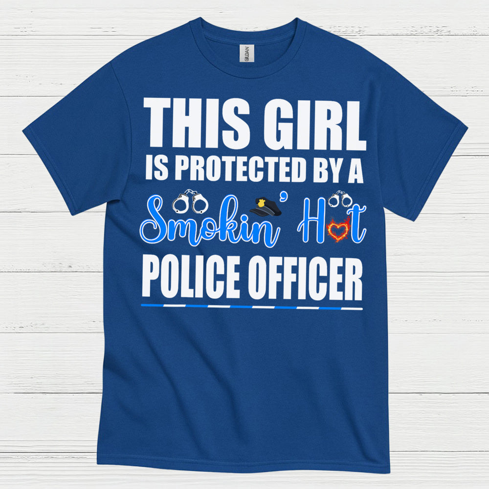 Protected By A Police Officer Love T Shirt