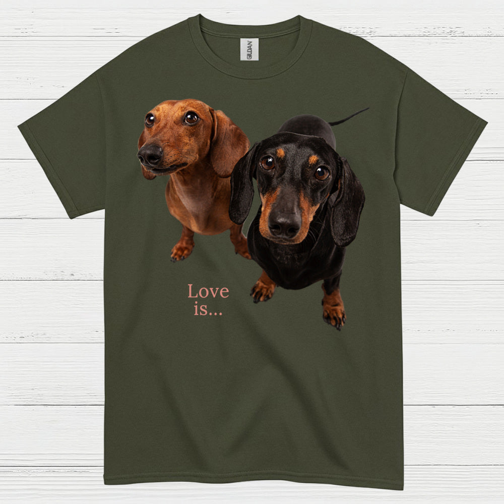 Love Is Dachshund Dogs T Shirt