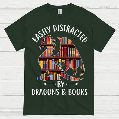 Easily Distracted By Dragons And Books T Shirt