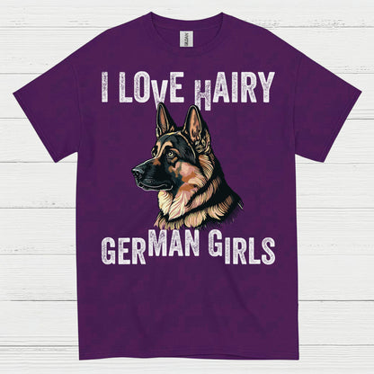 I Love Hairy German Shepherd Girls T Shirt