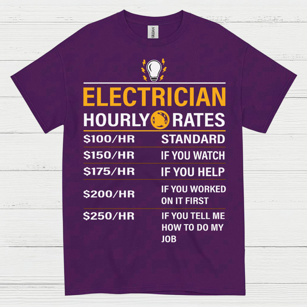 Electrician Hourly Rates T Shirt