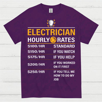 Electrician Hourly Rates T Shirt