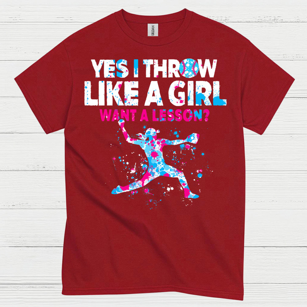 Yes I Throw Like A Girl Pitcher T Shirt