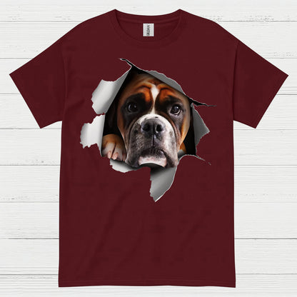 Peeking Boxer Dog T Shirt