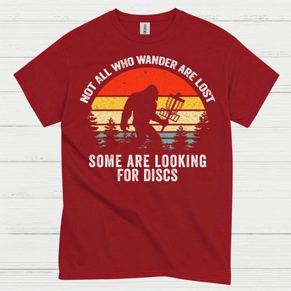 Not All Who Wander Disc Golf Bigfoot T Shirt