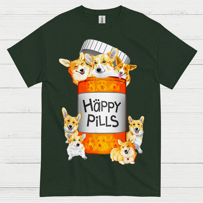 Happy Pills Corgi Dog T Shirt