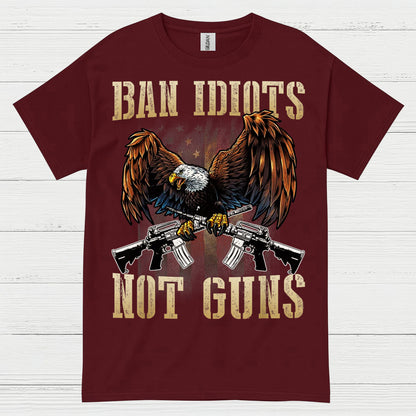Ban Idiots Not Guns Patriotic Eagle T Shirt