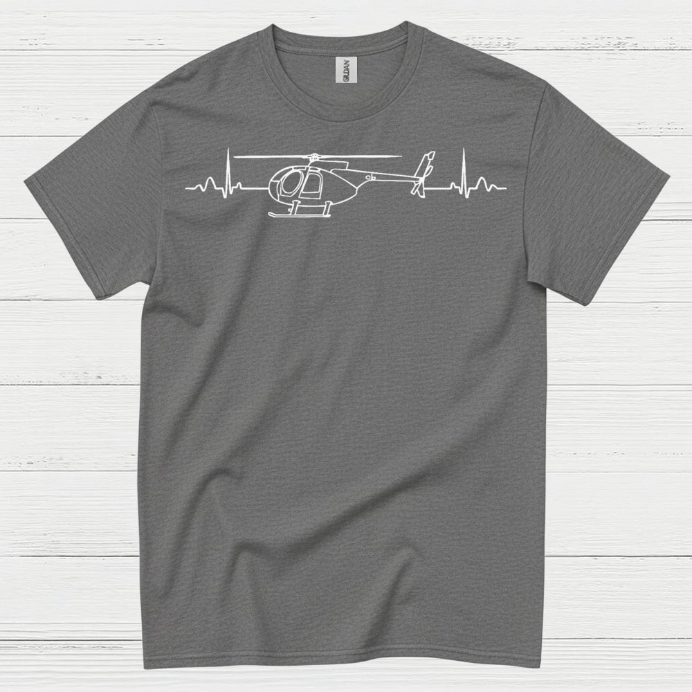 Helicopter Heartbeat Aviation Minimal T Shirt