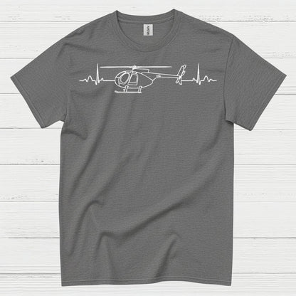 Helicopter Heartbeat Aviation Minimal T Shirt