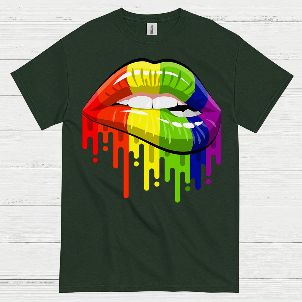 Rainbow Dripping Lips Pride T Shirt