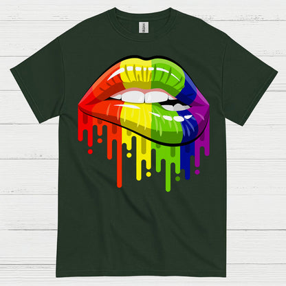Rainbow Dripping Lips Pride T Shirt