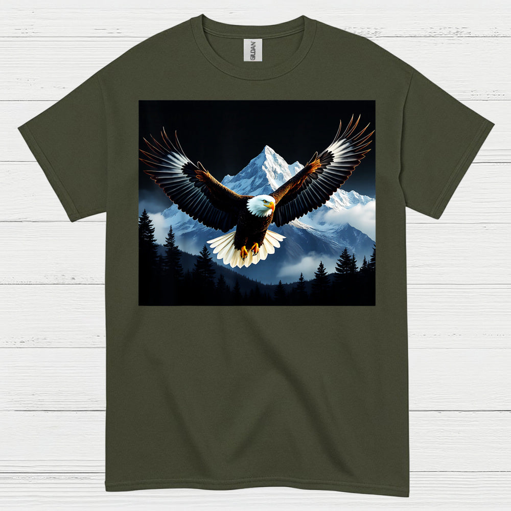 American Bald Eagle Mountain Freedom Wilderness T Shirt