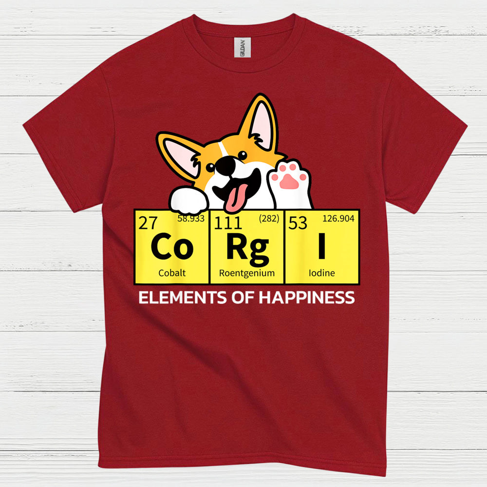 Corgi Elements Of Happiness T Shirt
