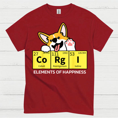 Corgi Elements Of Happiness T Shirt