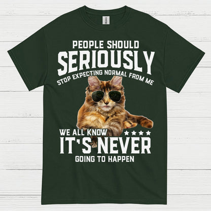 Stop Expecting Normal Cat Humor T Shirt