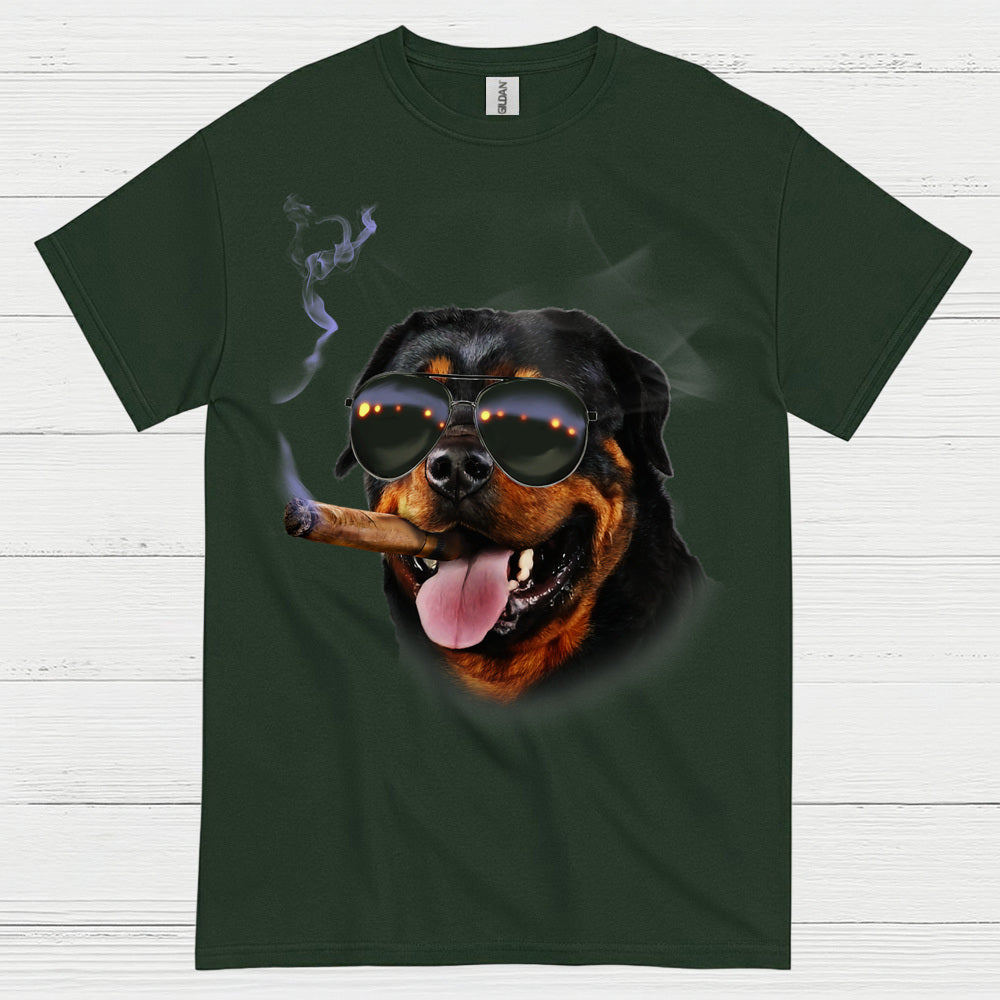 Cool Dog Smoking Cigar Funny T Shirt