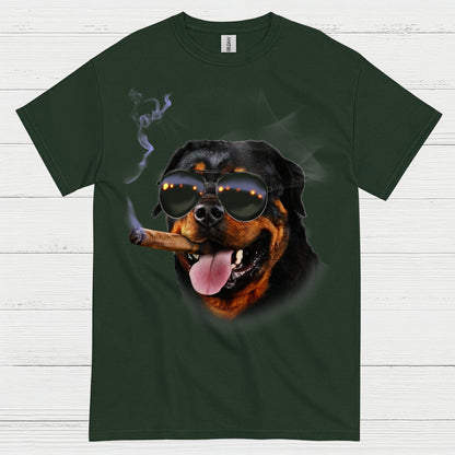 Cool Dog Smoking Cigar Funny T Shirt