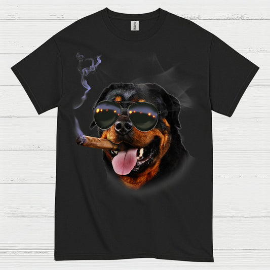 Cool Dog Smoking Cigar Funny T Shirt