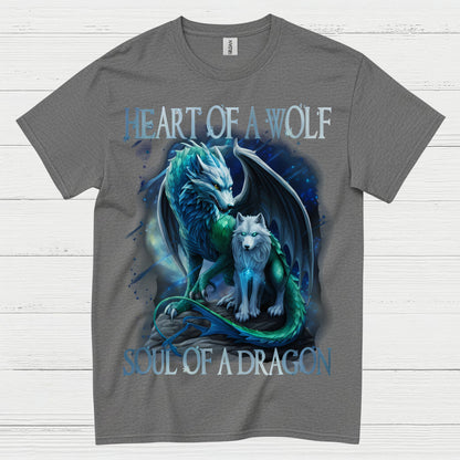 Heart Of A Wolf Soul Of A Dragon T Shirt