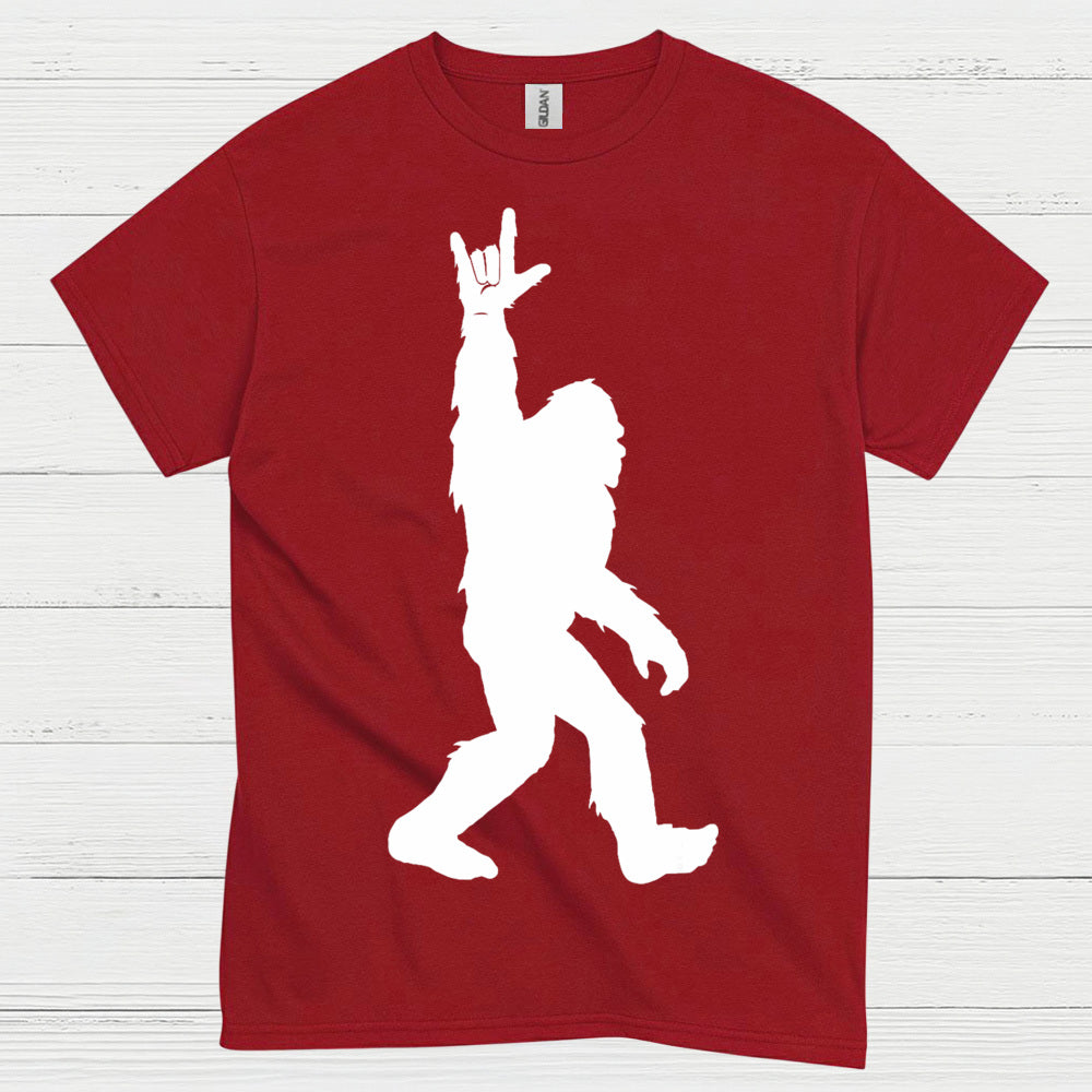 Rock Hand Bigfoot Silhouette T Shirt