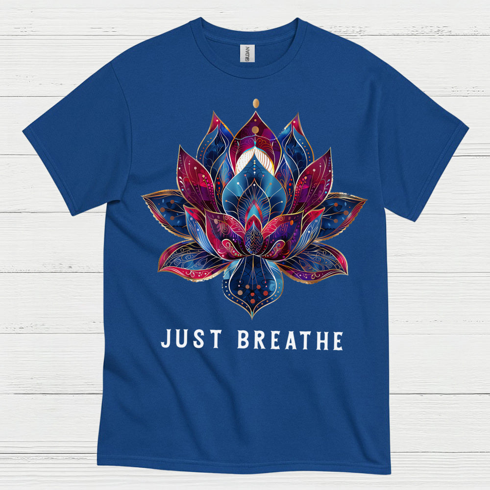 Just Breathe Lotus Yoga T Shirt