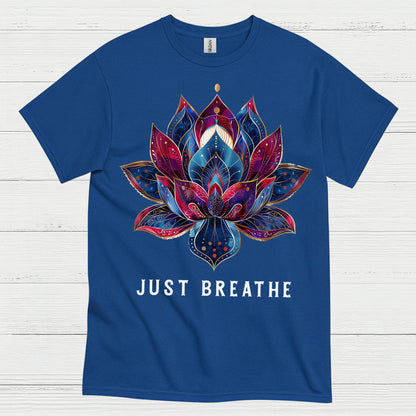 Just Breathe Lotus Yoga T Shirt
