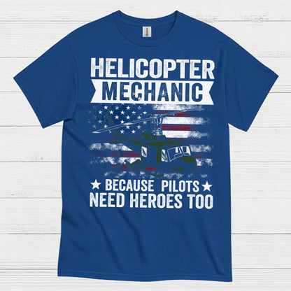 Helicopter Mechanic Heroes Aviation T Shirt