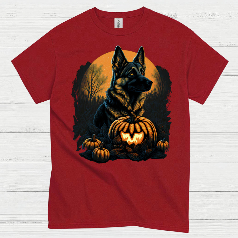German Shepherd Halloween Pumpkin Night T Shirt