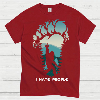 I Hate People Bigfoot T Shirt
