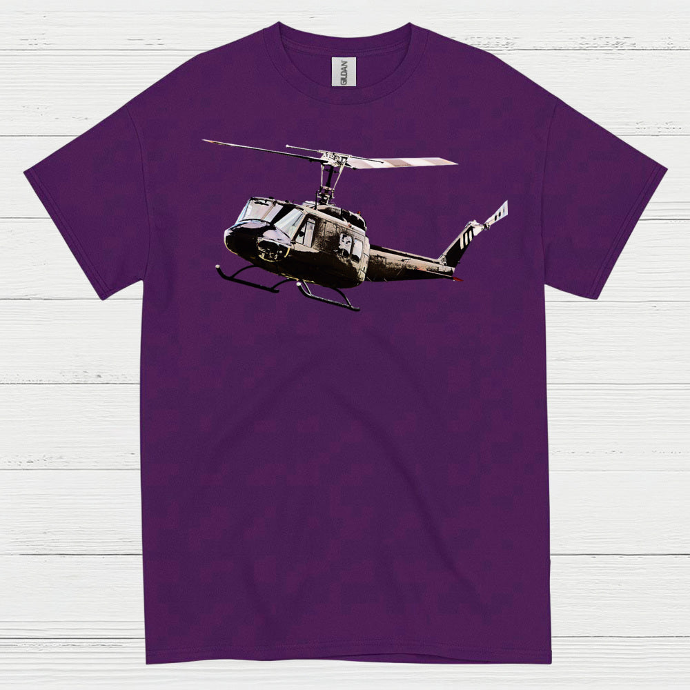 UH-1 Huey Flying Military Helicopter T Shirt