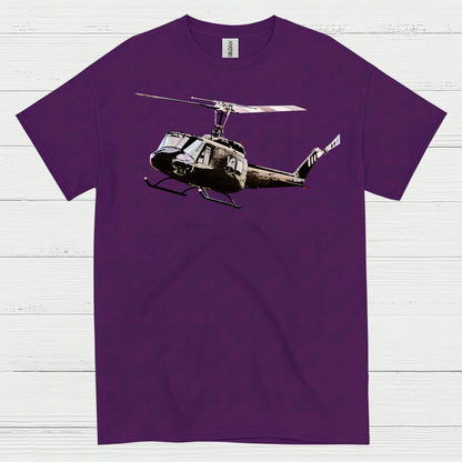 UH-1 Huey Flying Military Helicopter T Shirt